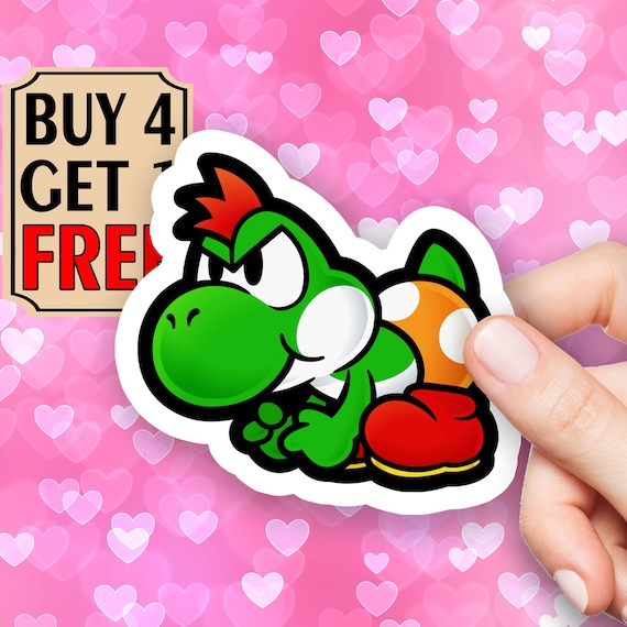 Paper Mario Yoshi Kid Sticker Video Game Dinosaur Stickers Etsy