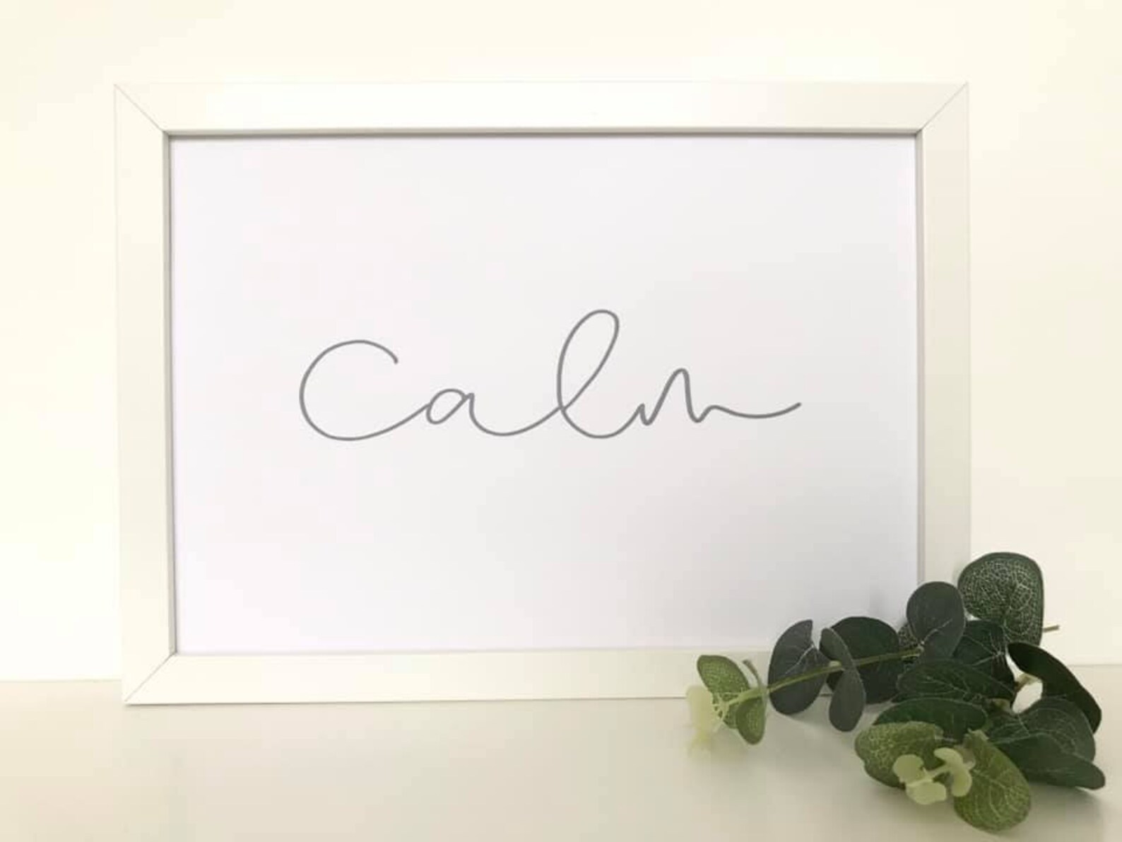 Calm Quote Print Grey Relaxing Home Wall Art Home | Etsy