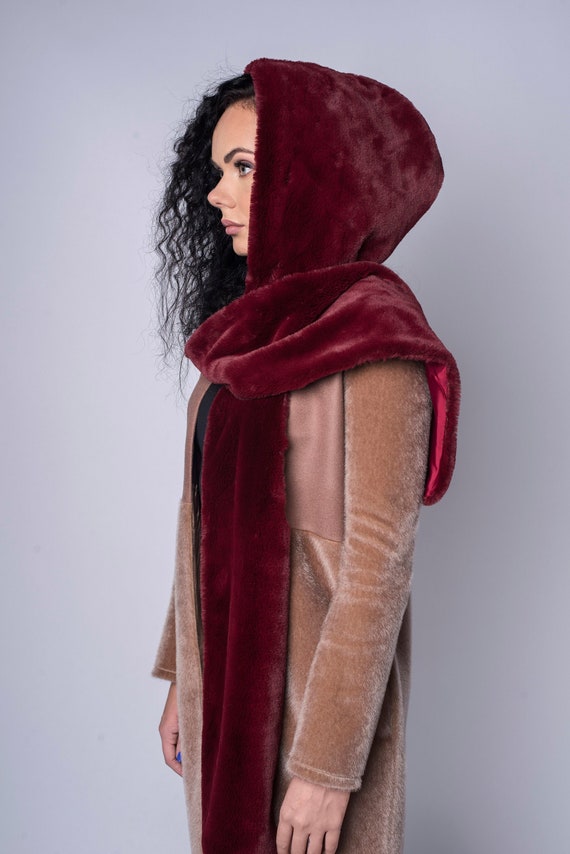 Sale > hood scarf red > in stock