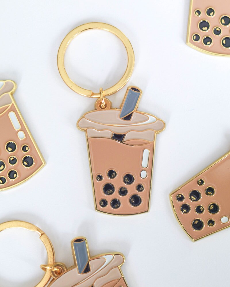 Boba Accessory Boba Milk Tea Keychain Gift for Foodie Boba Lovers Keychain Gift for ...