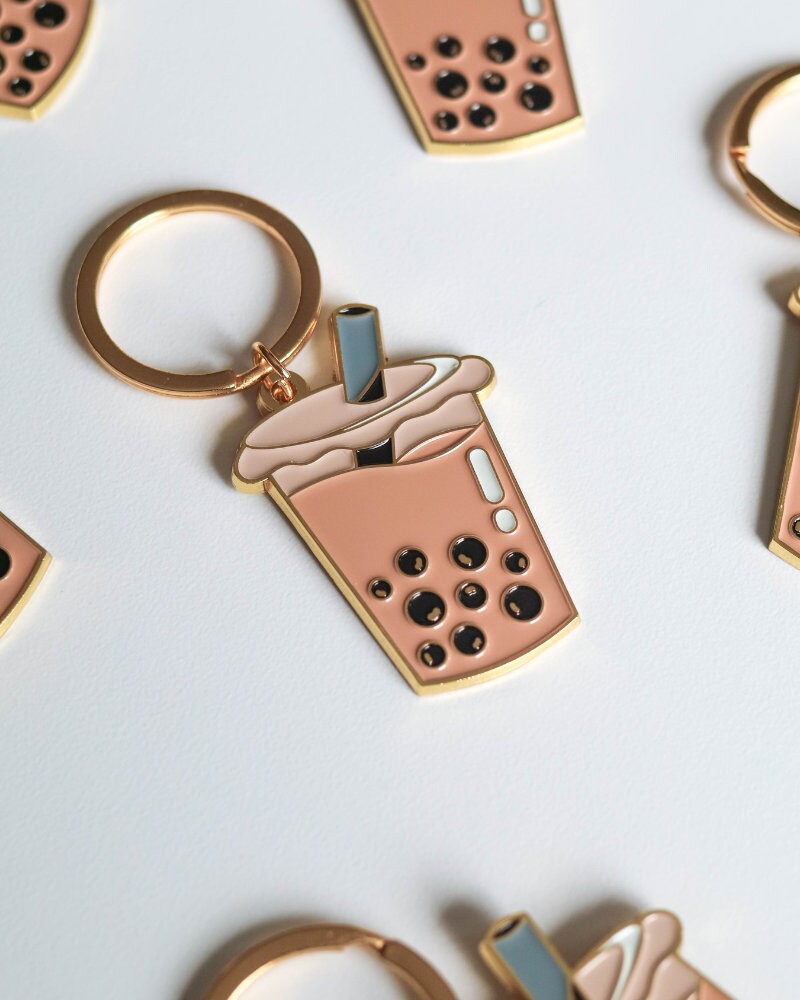 Boba Accessory Boba Milk Tea Keychain Gift for Foodie Boba Lovers Keychain Gift for ...
