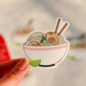 Vietnamese Pho Bowl Sticker Vietnamese Food Sticker Vietnamese Decal Sticker Vietnamese food Art Cute Laptop Stickers for Her Gifts for Her