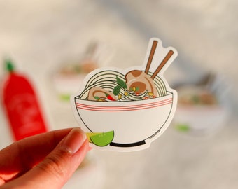 Vietnamese Pho Bowl Sticker Vietnamese Food Sticker Vietnamese Decal Sticker Vietnamese food Art Cute Laptop Stickers for Her Gifts for Her