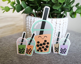 Cute Boba Sticker Kawaii Boba Stickers Waterproof Sticker Asian Food Stickers Gift for Boba Lovers