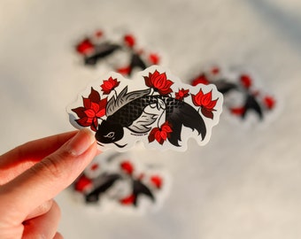 Koi Fish Sticker Decor Japanese Koi Fish Decal Cute Japanese Sticker Lover Gift for Sticker Lovers Gifts for Her Laptop Decor Sticker