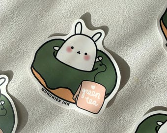 Matcha Mochi Donut Vinyl Sticker for Laptop Water Bottle or Scrapbooking