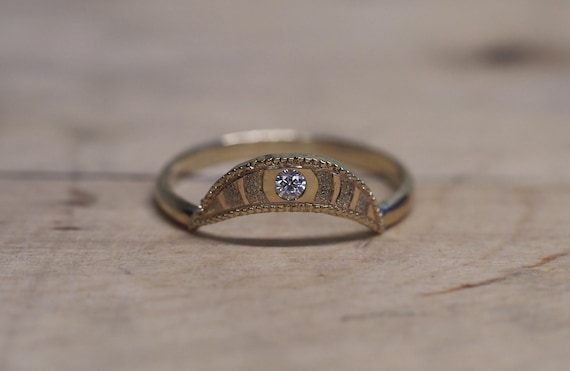セレーネ ハンドメイド 刻印入り ゴールドリング 14K 重ね付けリング