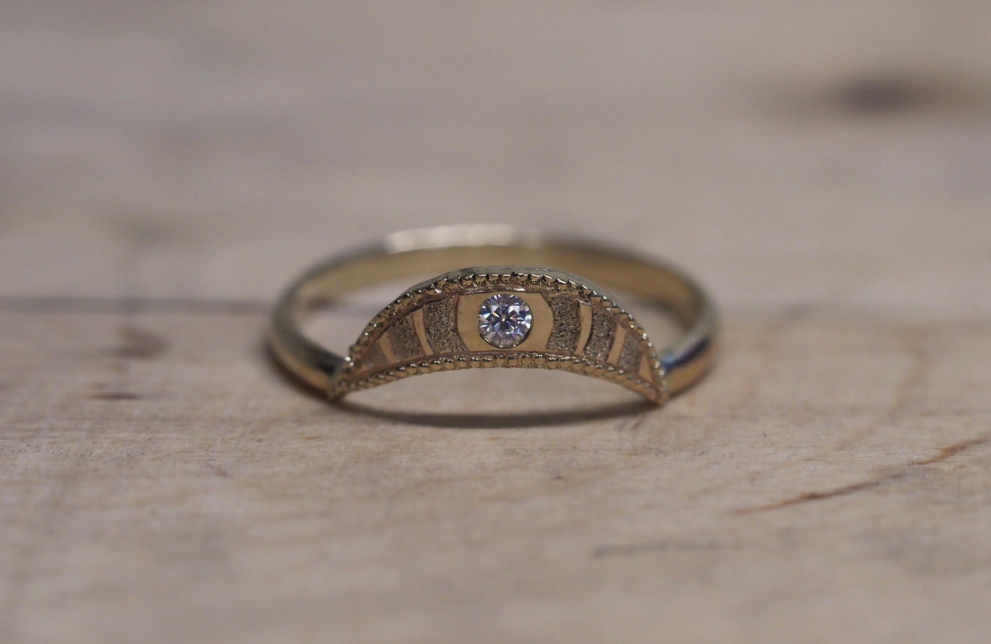 セレーネ ハンドメイド 刻印入り ゴールドリング 14K 重ね付けリング