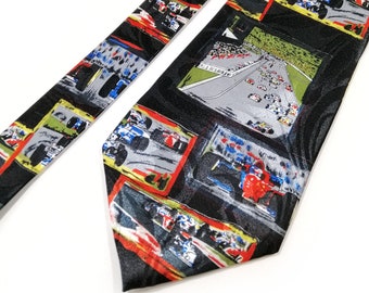 Speed Racing Mens Necktie Race Car Checkered Flags Nascar Themed Neck Tie