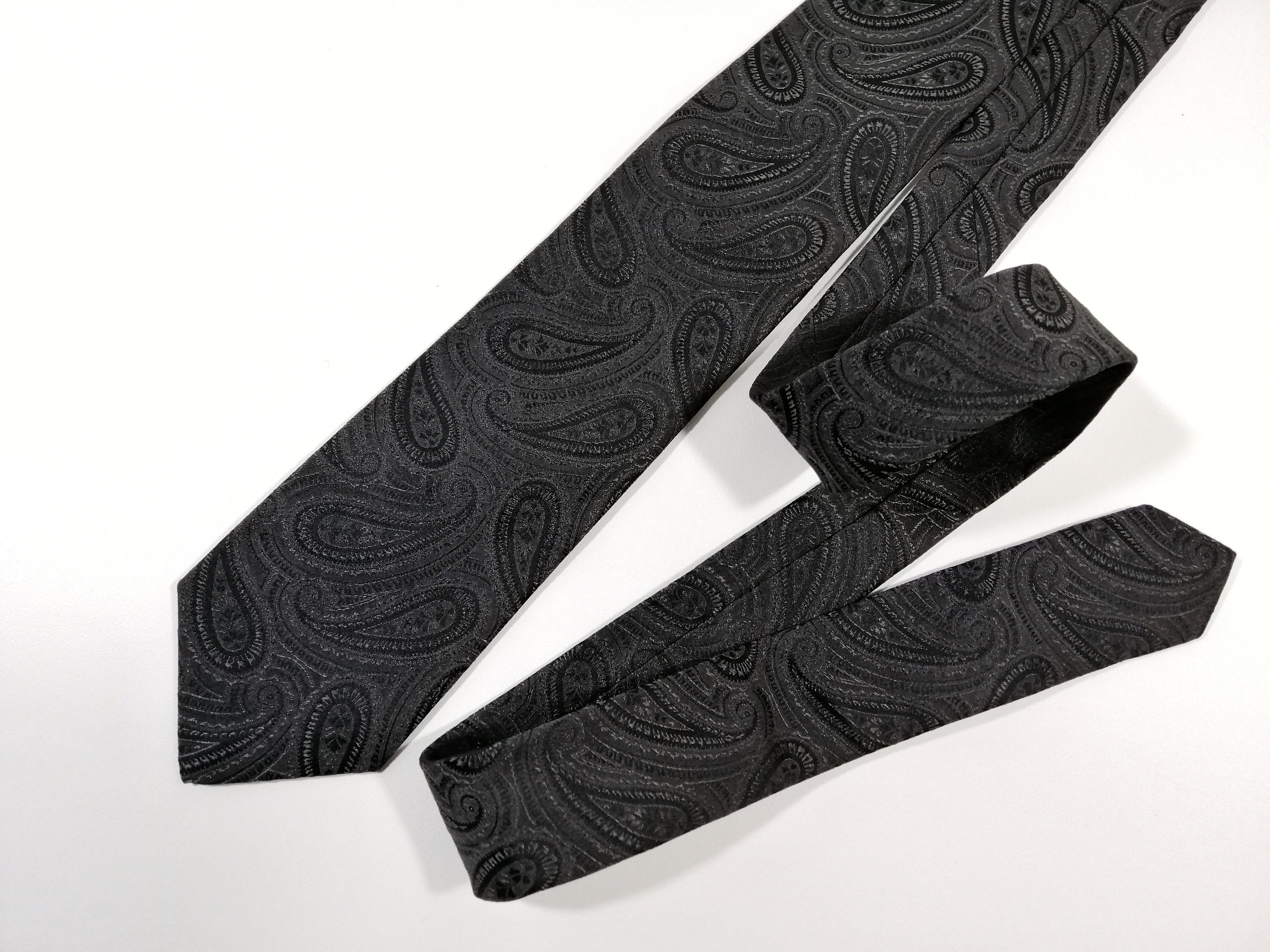 Schwarze paisley Krawatte für Goth Hochzeit schwarze Etsy