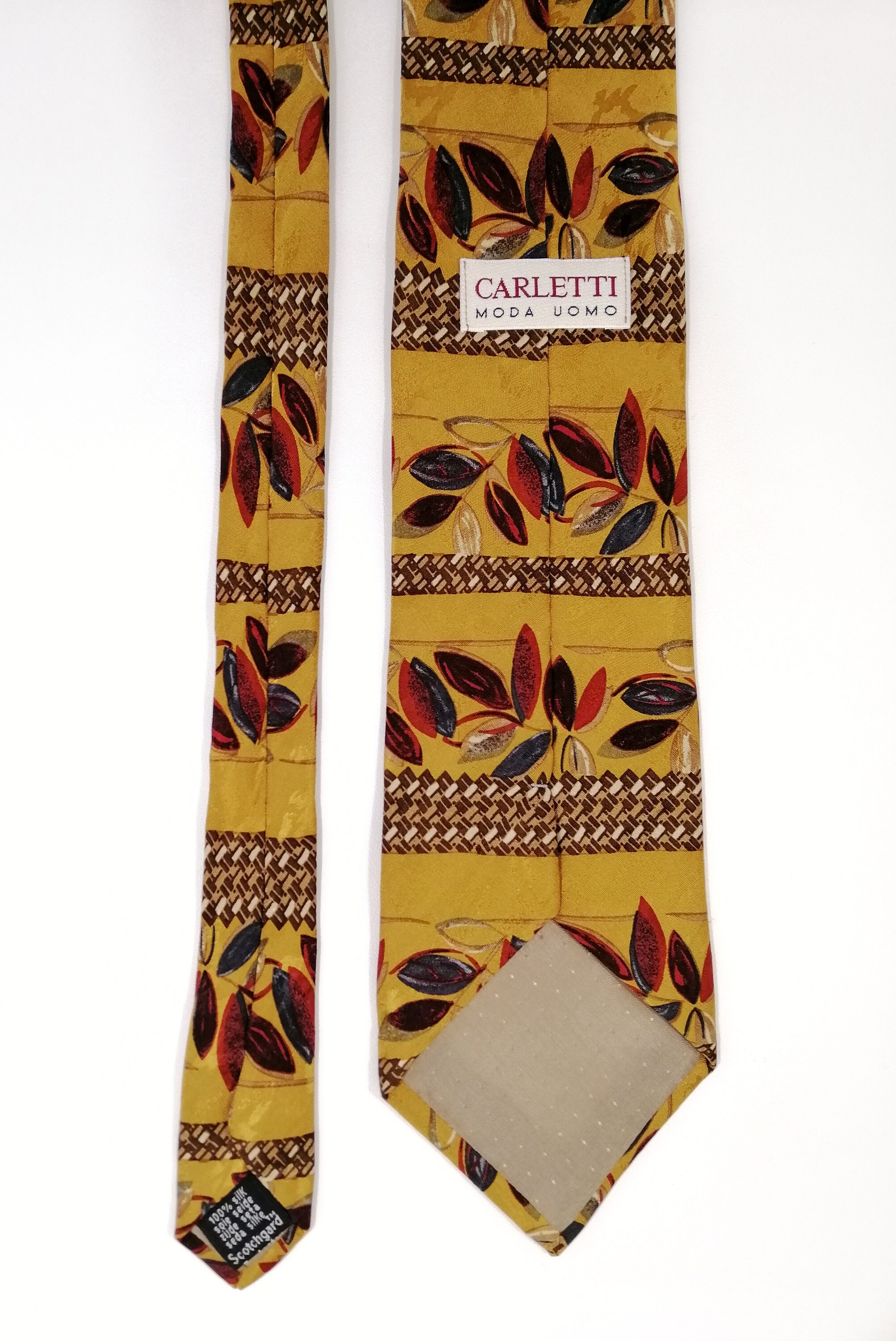 Silk mustard tie for fall floral wedding Vintage floral Etsy