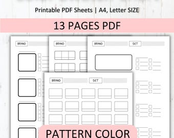 Printable Color Swatch Chart: Alcohol Marker, Watercolor & Pencil Testing (Digital Download PDF)