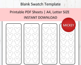 Mickey Mouse Swatch Template | Acrylic Marker Color Chart (Digital Download)