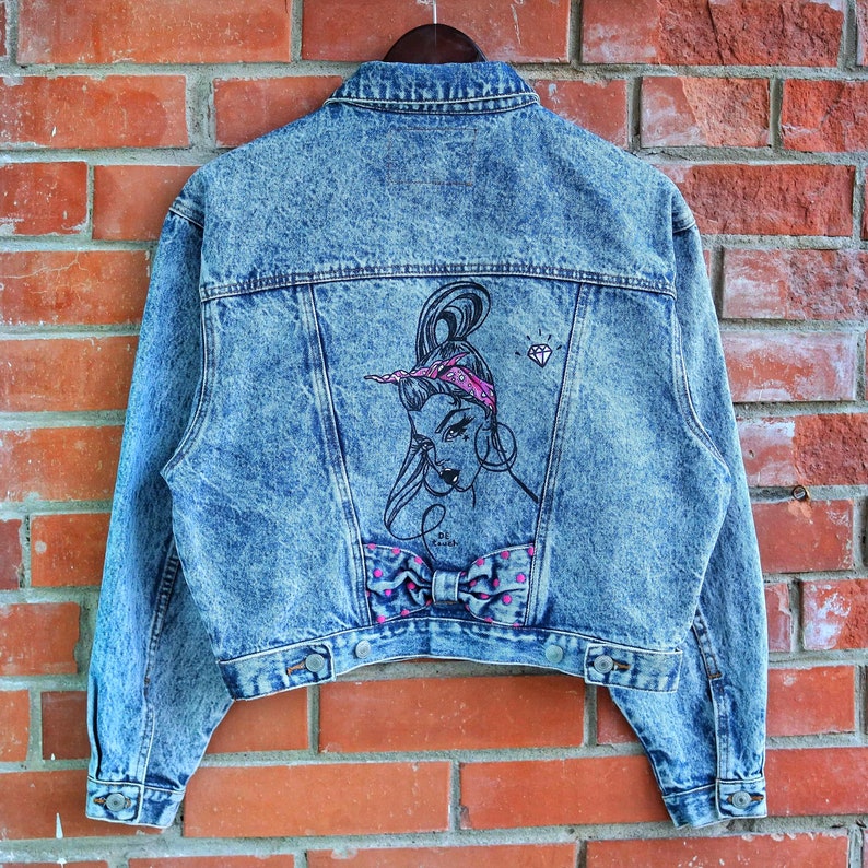Hand Painted Denim Jacket Jean Jacket Art Jacket Vintage Etsy