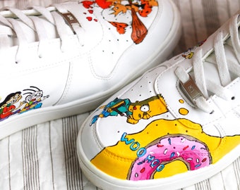 Custom Hand Painted Shoes, Hand Painted Cartoon Shoes, Cartoon