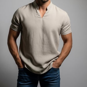 Men’s Linen T-Shirt,Style-T Shirt Summer Pure Linen Shirt ,Breathable Casual Wear,Soft Breathable Everyday Top, Handmade Natural Summer Top