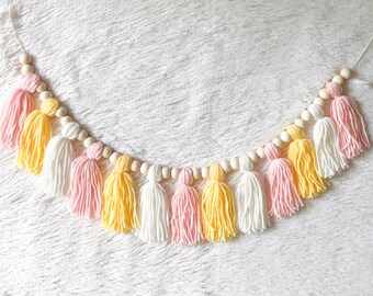 Pink Lemonade Tassel Garland/Pink Lemonade Stand/Pink Lemonade Birthday/Baby Shower Decor/Girls Room Decor