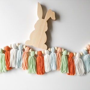 Simple Spring Tassel Garland/Boy Easter Shelfie Garland/Spring Shelf Decor/Tassel Wall Hanging