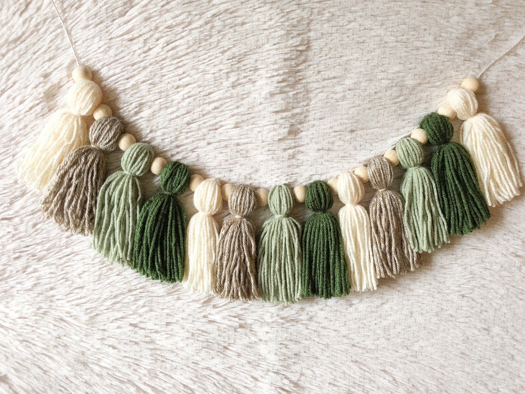 Forest Nursery Tassel Garland/gender Neutral Nursery Decor/wilderness Garland/forest Baby Shower
