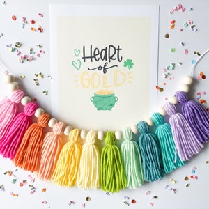 Vibrant Rainbow Tassel Garland/Rainbow Garland/Rainbow Summer Garland/Spring Decor/St. Patrick’s Decor