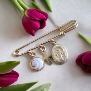 Saint Lucia Brooch, Birth Brooch, Lucky Charm Brooch