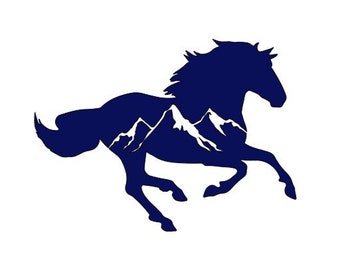 WILD AT HEART Mustang Horse Vinyl Decal Sticker A WILD AT HEART Mustang Horse Vinyl Decal Sticker A