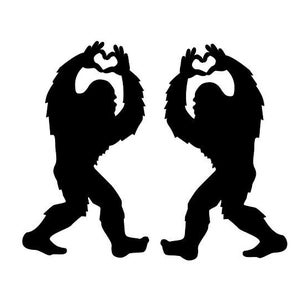 Bigfoot Sasquatch I Love You I Heart You Heart Hand Vinyl Decal High Quality 651 Oracal Many Sizes/Colors For Any Smooth Surface image 1