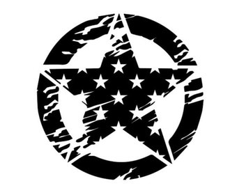 Army Military Distressed Star Vinyl Decal Sticker for Jeep - Etsy