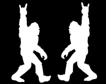 Rock On Bigfoot Rock On Vinyl Decal  *Sets Available *High Quality Oracal 651 Vinyl *Many Sizes/Colors Avail *For Any Smooth Dry Surface