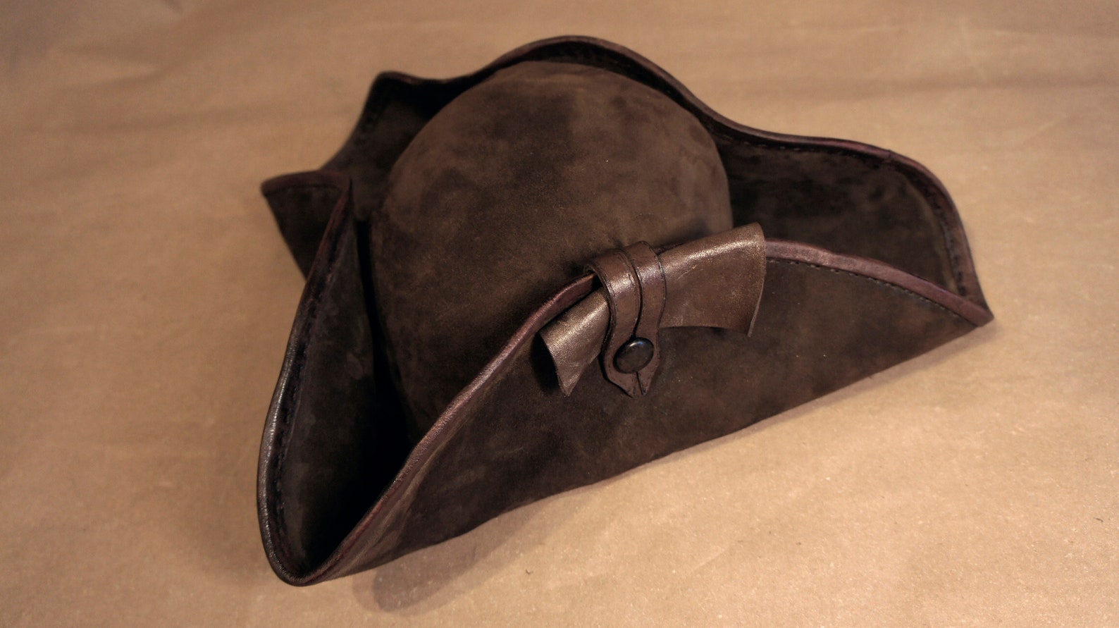 Leather Handmade Tricorn Suede Hat Custom Order Etsy