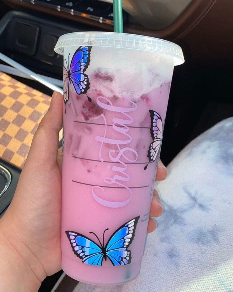 Butterfly Starbucks Cup Custom Butterfly Cup Starbucks Etsy