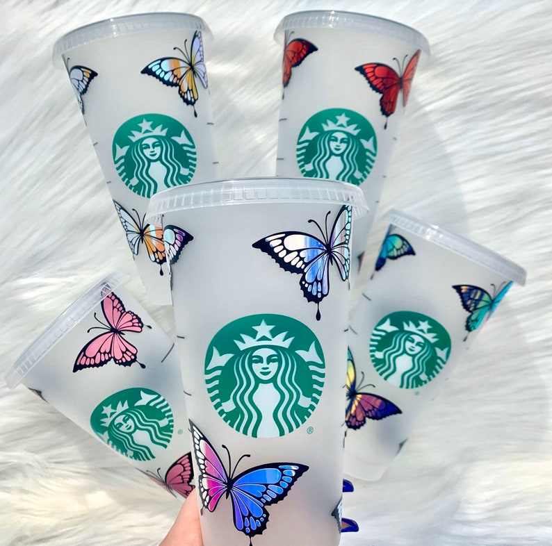 Butterfly Starbucks Cup Custom Butterfly Cup Starbucks Etsy