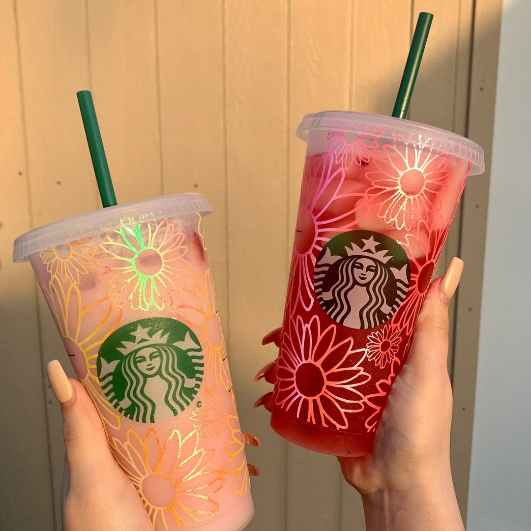Spring Starbucks Cup Daisy Cup Sunflower Cup Floral Cup Etsy