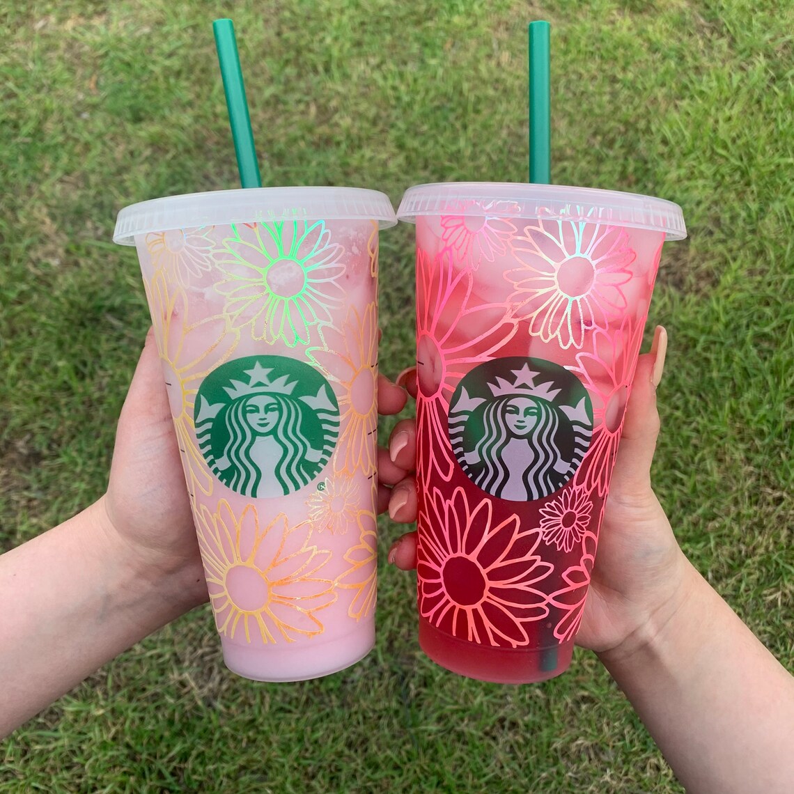 Spring Starbucks Cup Daisy Cup Sunflower Cup Floral Cup Etsy