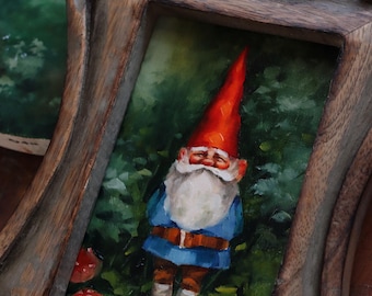 Origineel kunstwerk portret van een kabouter