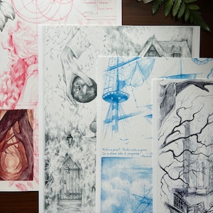 Large Sketchbook Page Art Print Bundle