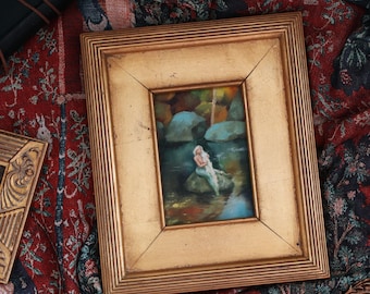 Ingelijst origineel kunstwerk in zeemeerminlagune