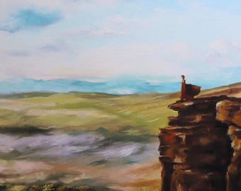 Liz op de top van de wereld | Gicleekunstafdruk