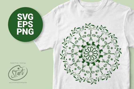 Download Christmas Mandala And Christmas Zentangle Svg For Merry Etsy