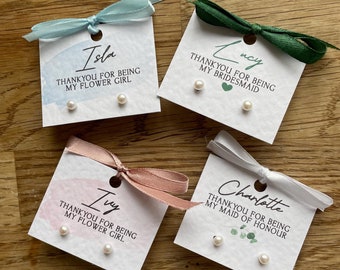 Bridesmaid Earrings, 4mm Pearl wedding earrings, Bridesmaids gifts, flower girl gifts, Freshwater Sterling Silver Pearl earrings