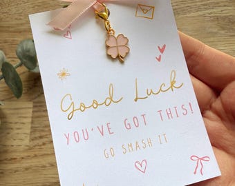 Mini Good Luck Charm Gift | Four Leaf Clover Charm | Good Luck on your Exams