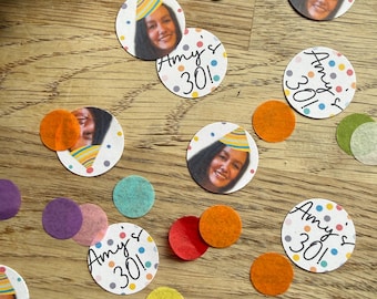 photo birthday confetti personalised rainbow confetti- 50 pcs