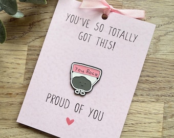 Enamel Pin Badge | You Rock Good Luck, Encouragement Gift