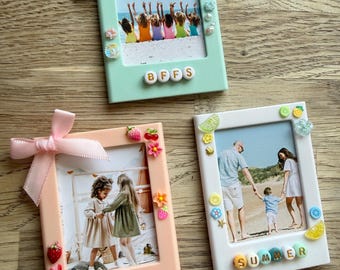 Personalised Photo magnet Gift | Custom Best Friend Frame | BFF Picture Frame | Love You Frame | Handmade Cute Room Decor UK