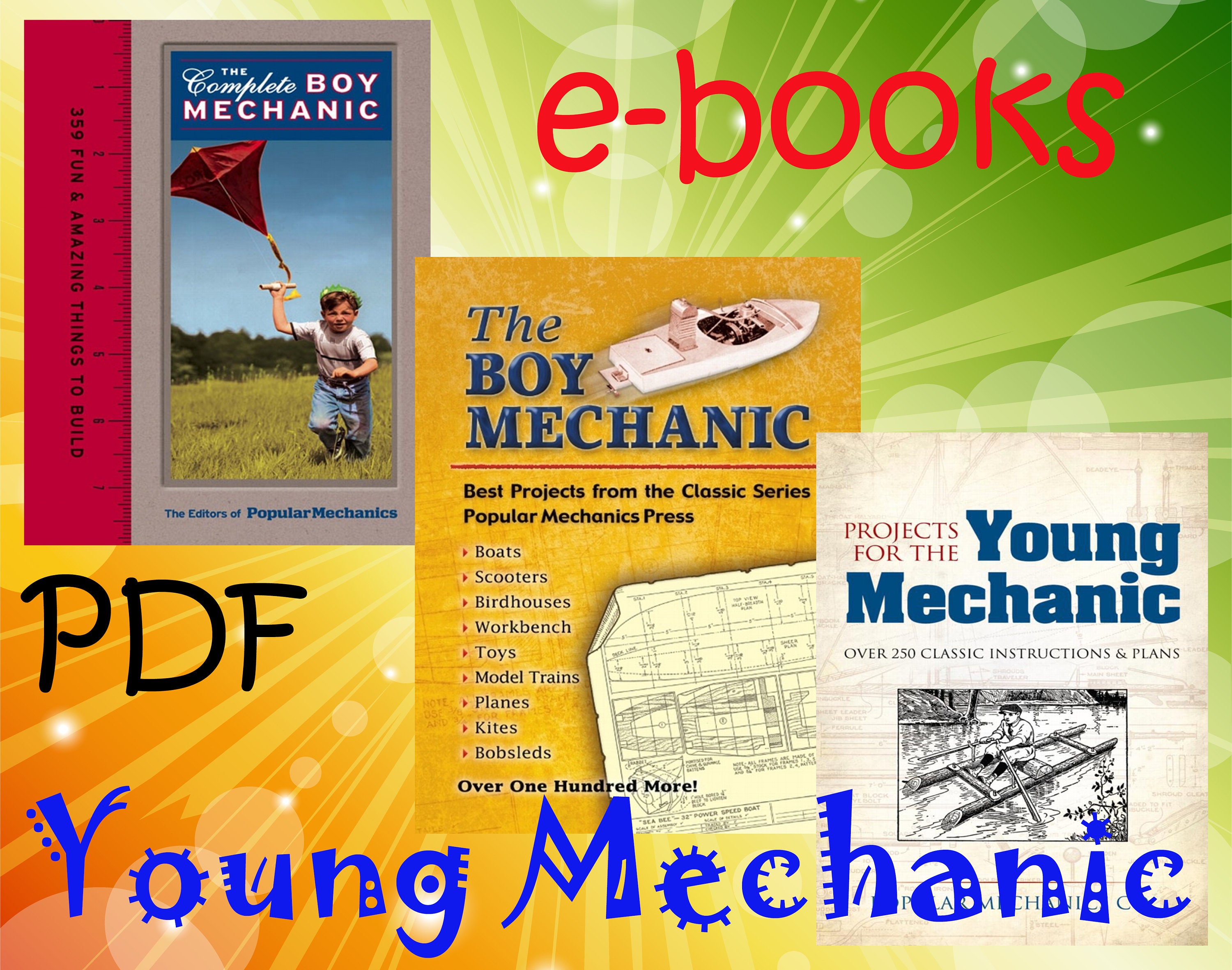 Young Mechanic handbook 300 vintage projects ebooks book Etsy