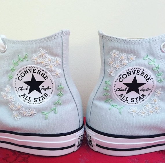 converse with embroidered flowers
