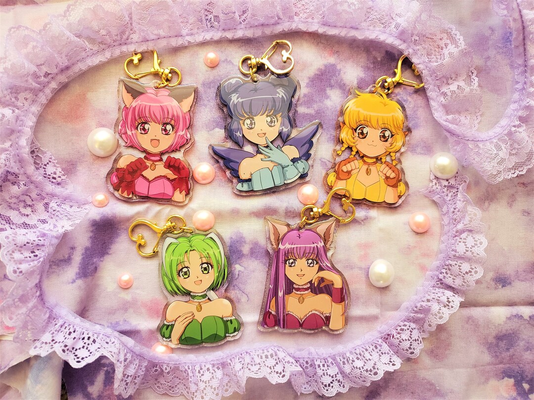 Tokyo Mew Mew 3 Inch Double-sided Glitter Epoxy Charm Keychain - Etsy ...