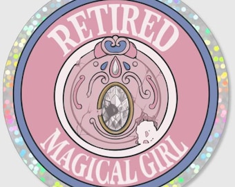 4x4 Retired Magical Girl vinyl holo sticker