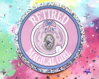 4x4 Retired Magical Girl vinyl holo sticker