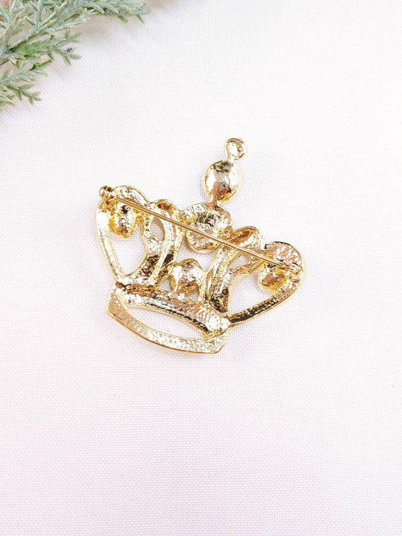 Vintage Jeweled Royal Crown Royalty Queen King go… - image 4